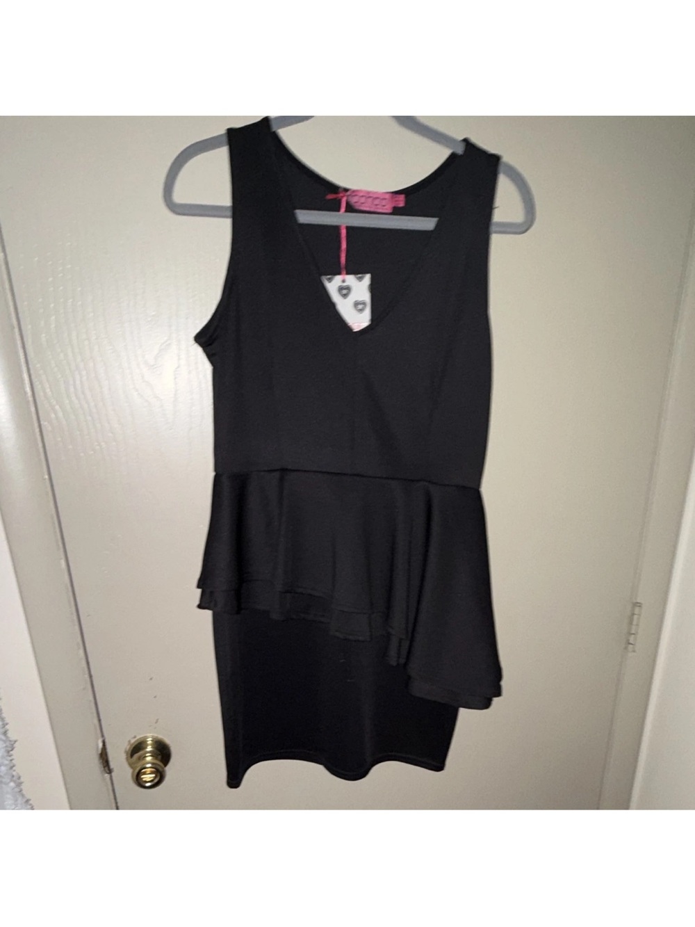 Boohoo Black Sleeveless Peplum Party Dress
